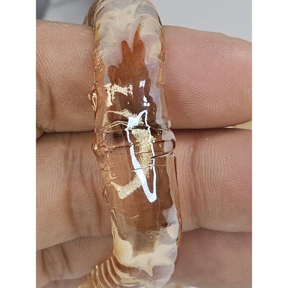 Vintage Yellowish-orange Glass Miniature Basket (Manufacturing Defects) - Picture 8 of 9